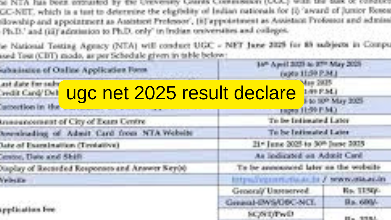 ugc net 2025 result declare